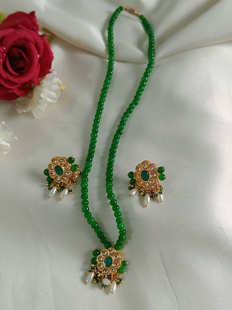 Green  Beads White Kunden Set