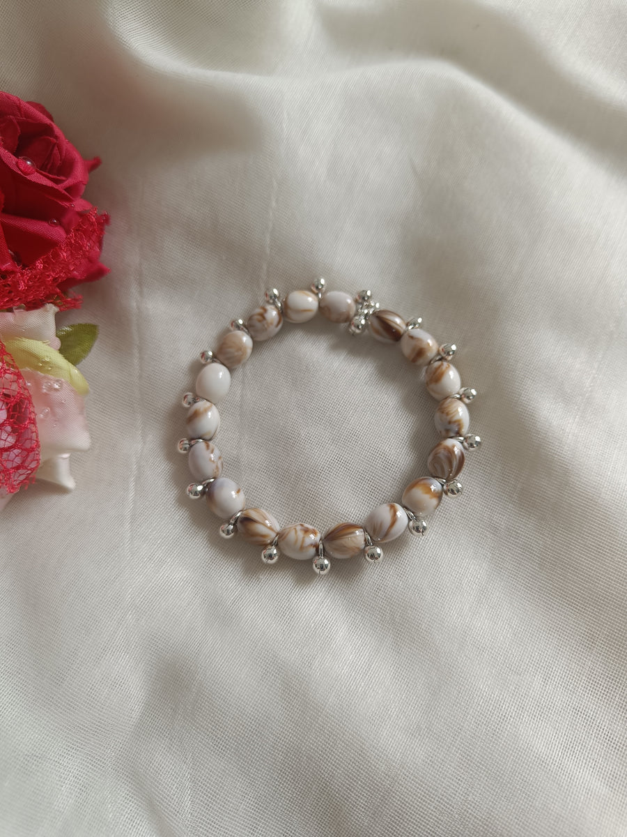 Shell Beads Silver Charms