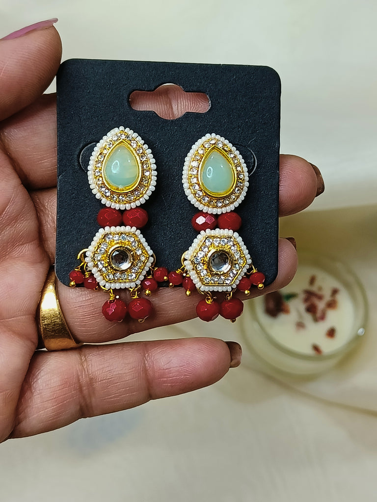 Earring  with Red Beads