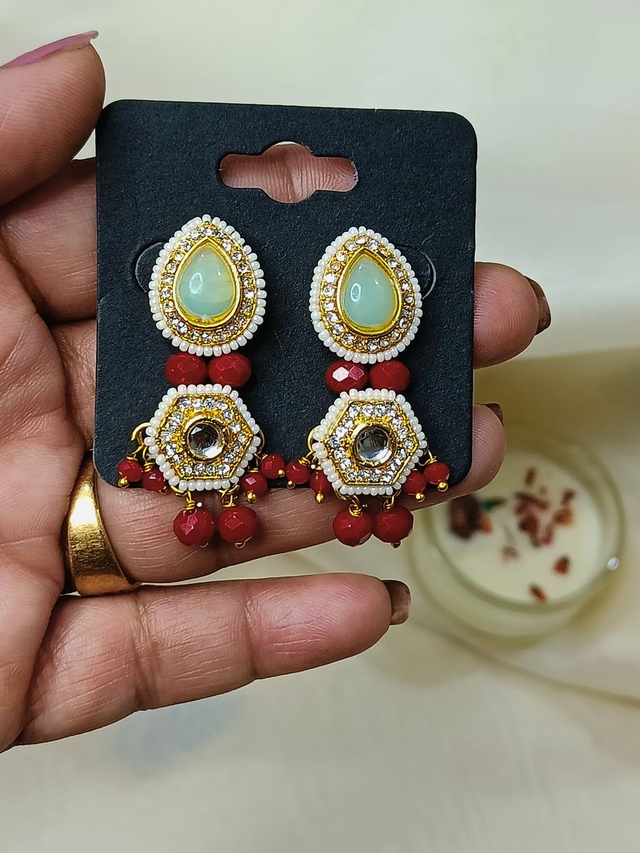 Earring  with Red Beads