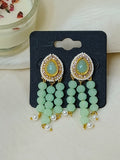 Earring With Pista Beads