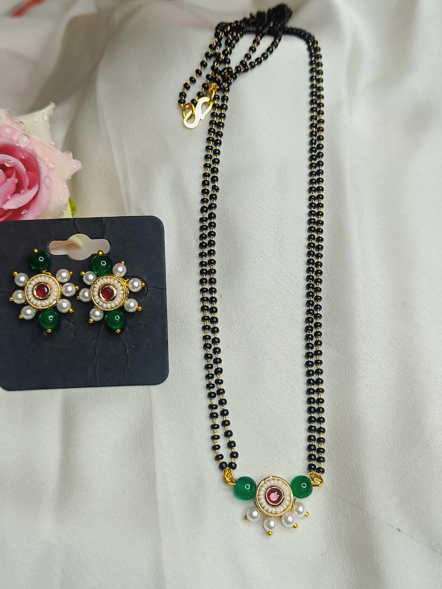 Short Double Layer Mangalsutra Earring