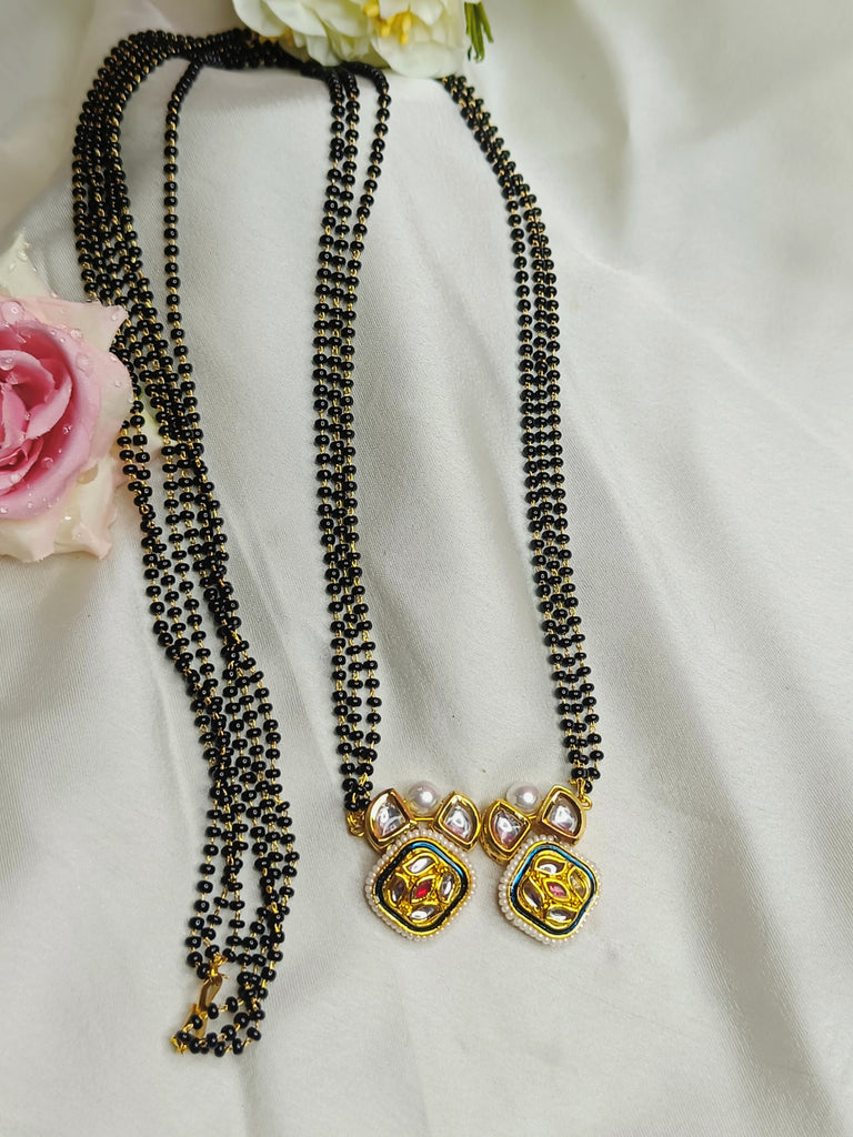 Mangalsutra Kundan White Blue