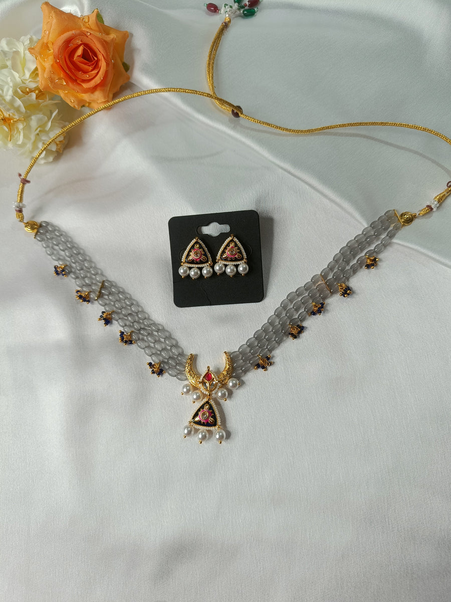 Green  Beaded Kundan Set