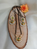 Green Chandrakor Raise Pearls Mangalsutra set